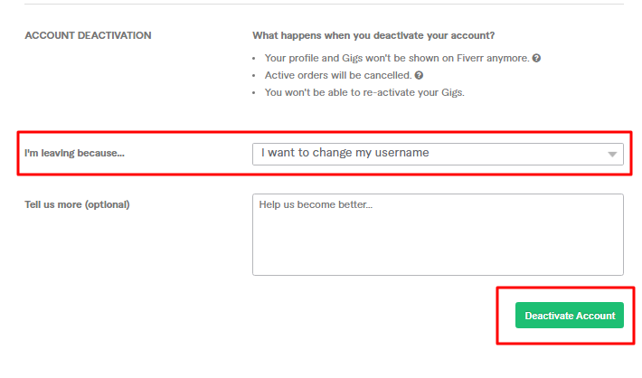 How to change Fiverr username?