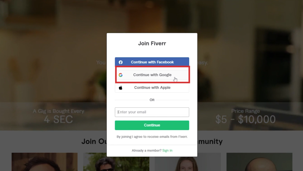 how to join fiverr as a freelancer