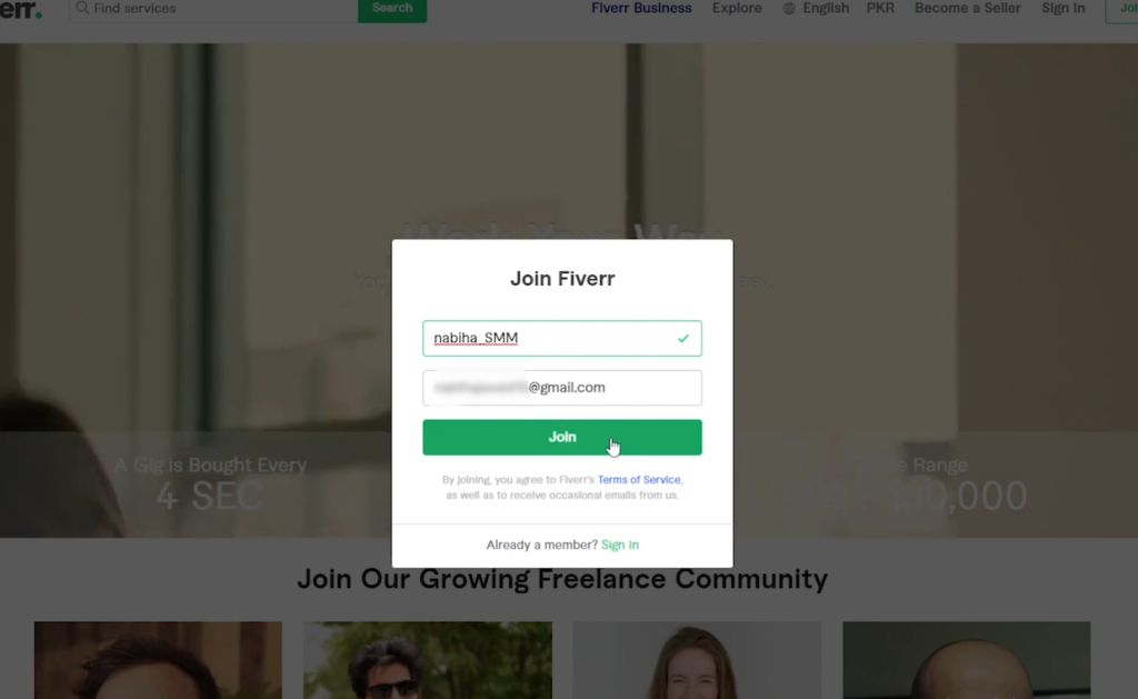 how to join fiverr as a freelancer