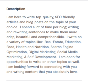 how to write description on Fiverr