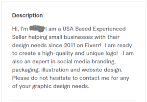 how to write description on Fiverr